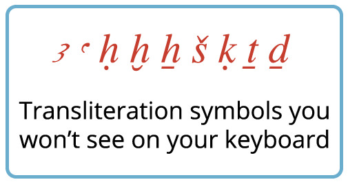 Transliteration signs that aren't on a keyboard