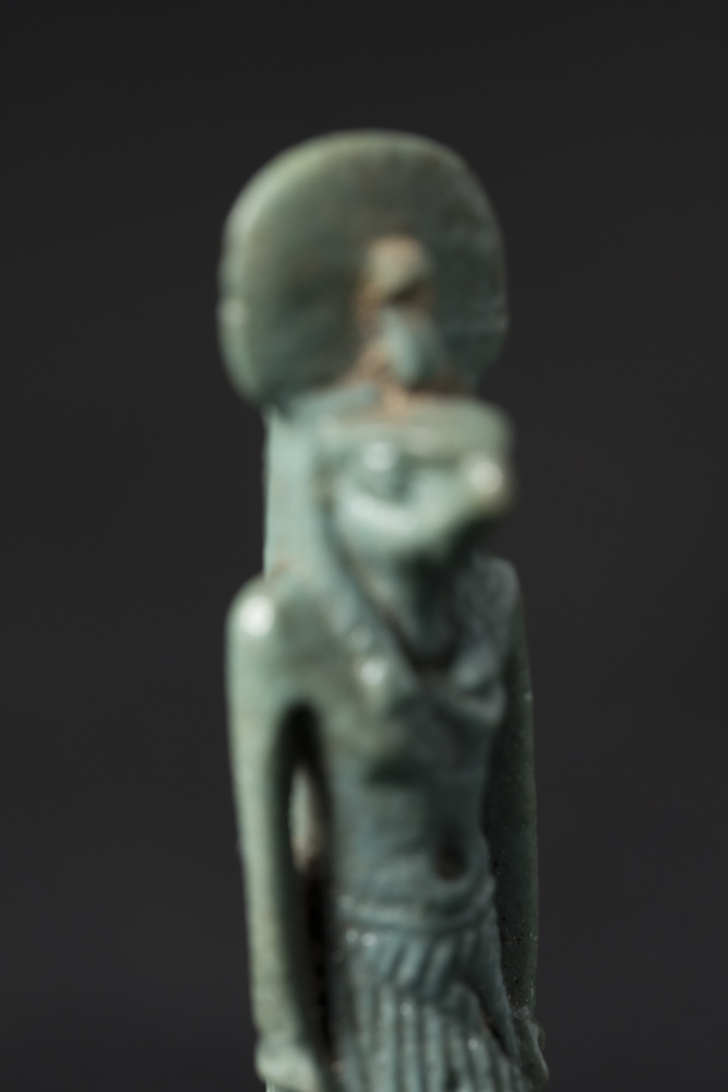 The last picture in a focus stack of an ancient Egyptian amulet of Horus