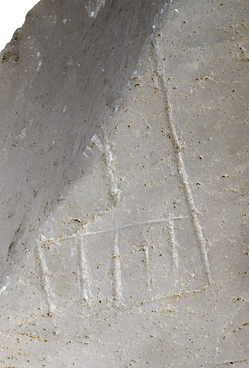 an incised serekh on a piece of ancient egyptian quartz