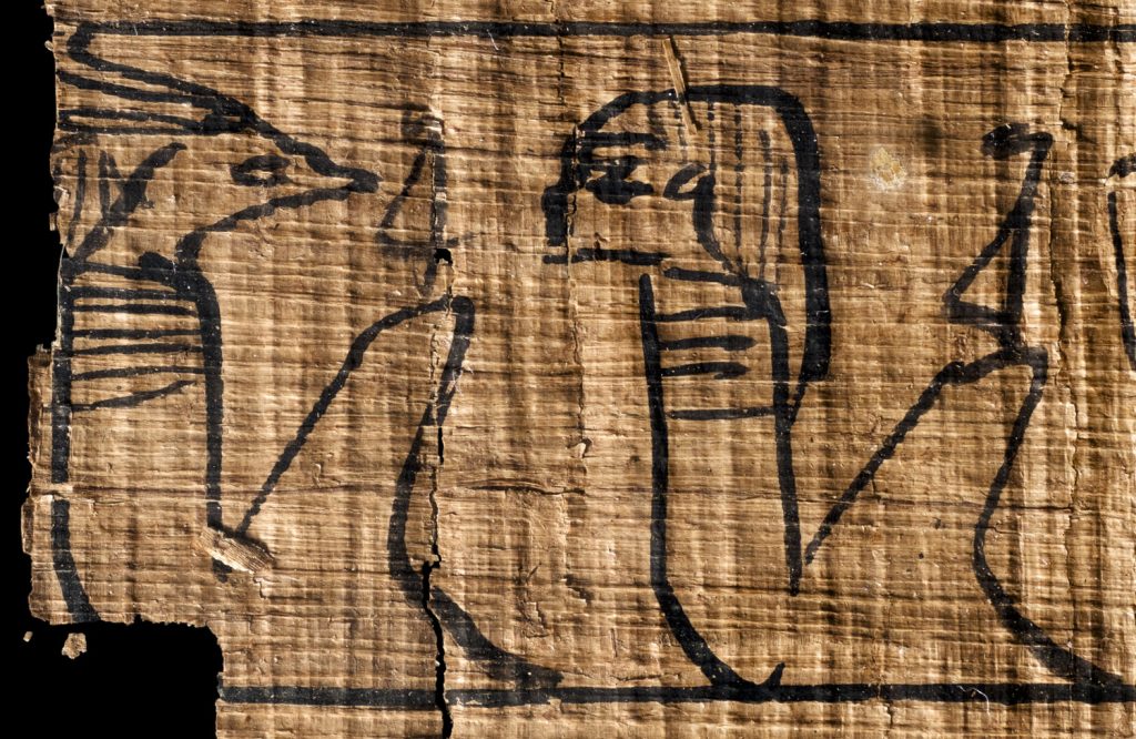 two ancient egyptian deities on papyrus