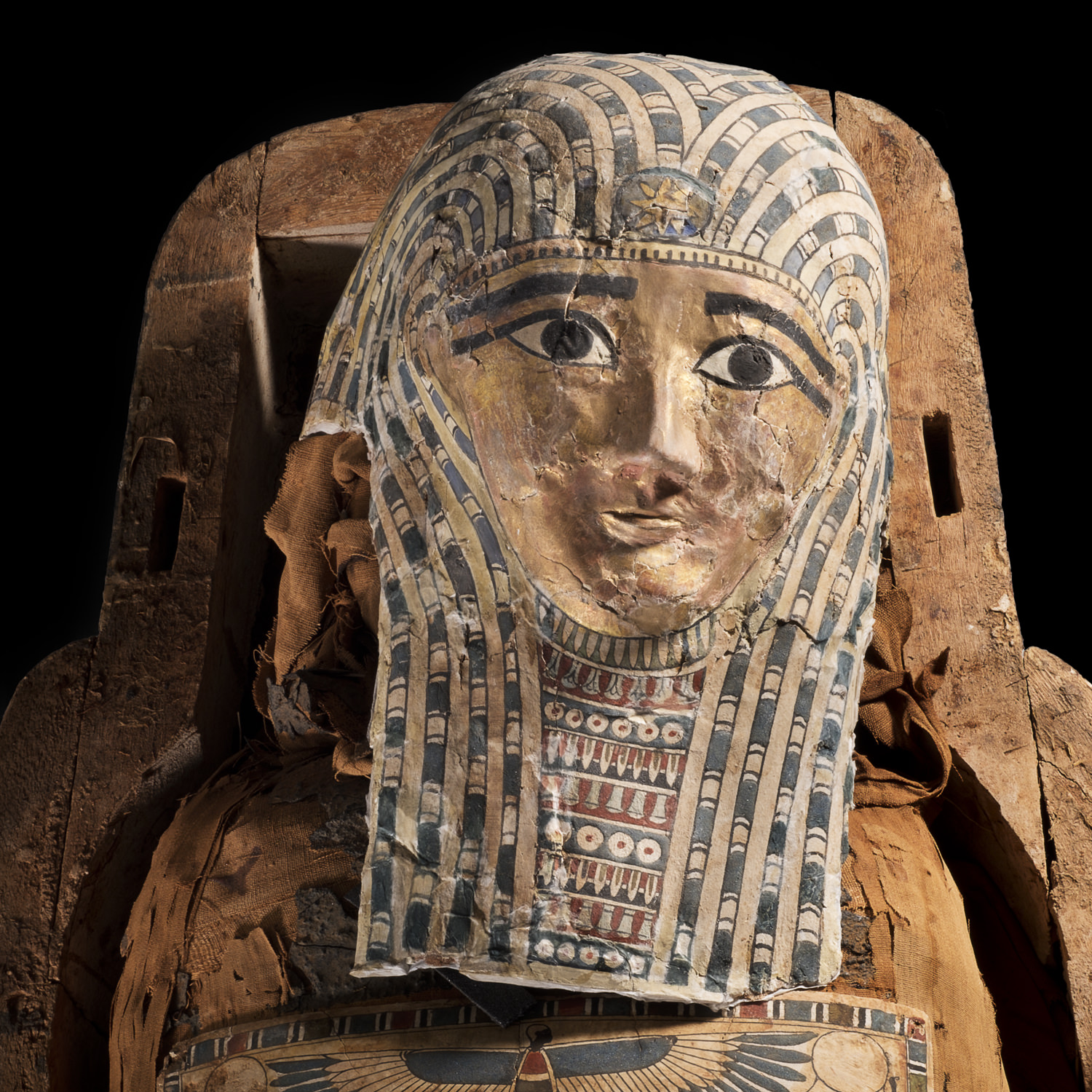 an ancient egyptian funerary mask