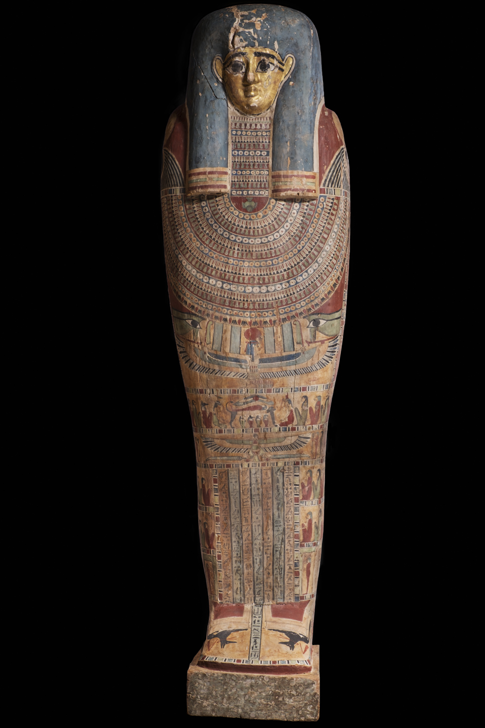 an ancient egyptian wooden coffin