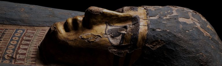 Photographing the coffin of Tasheriankh for Golden Mummies of Egypt