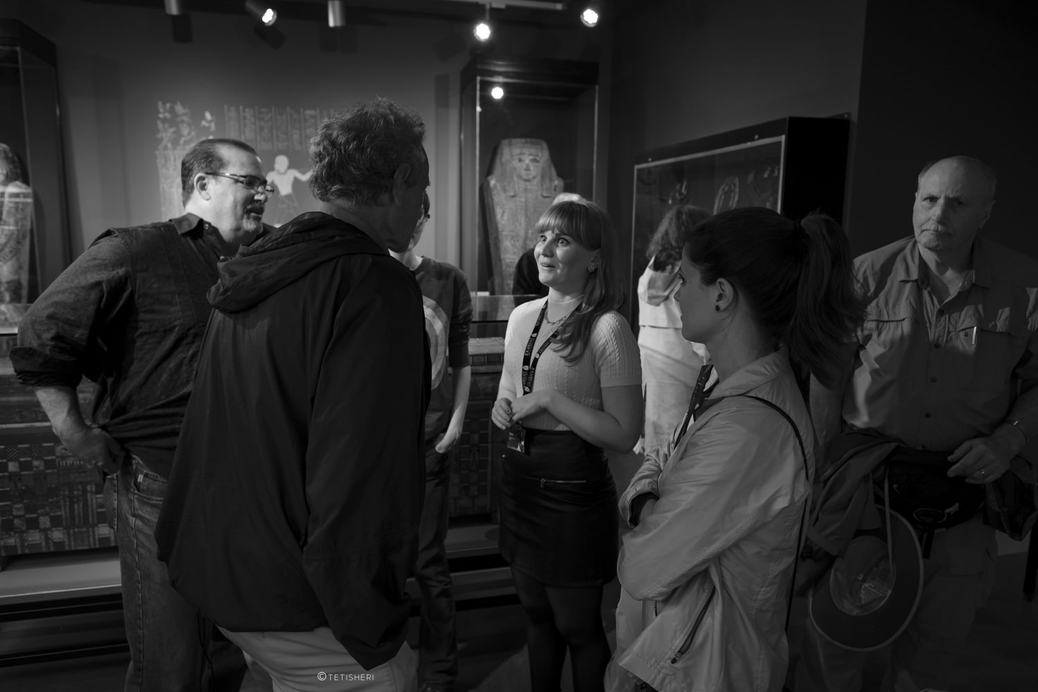 people visiting a museum exhibition about ancient egypt