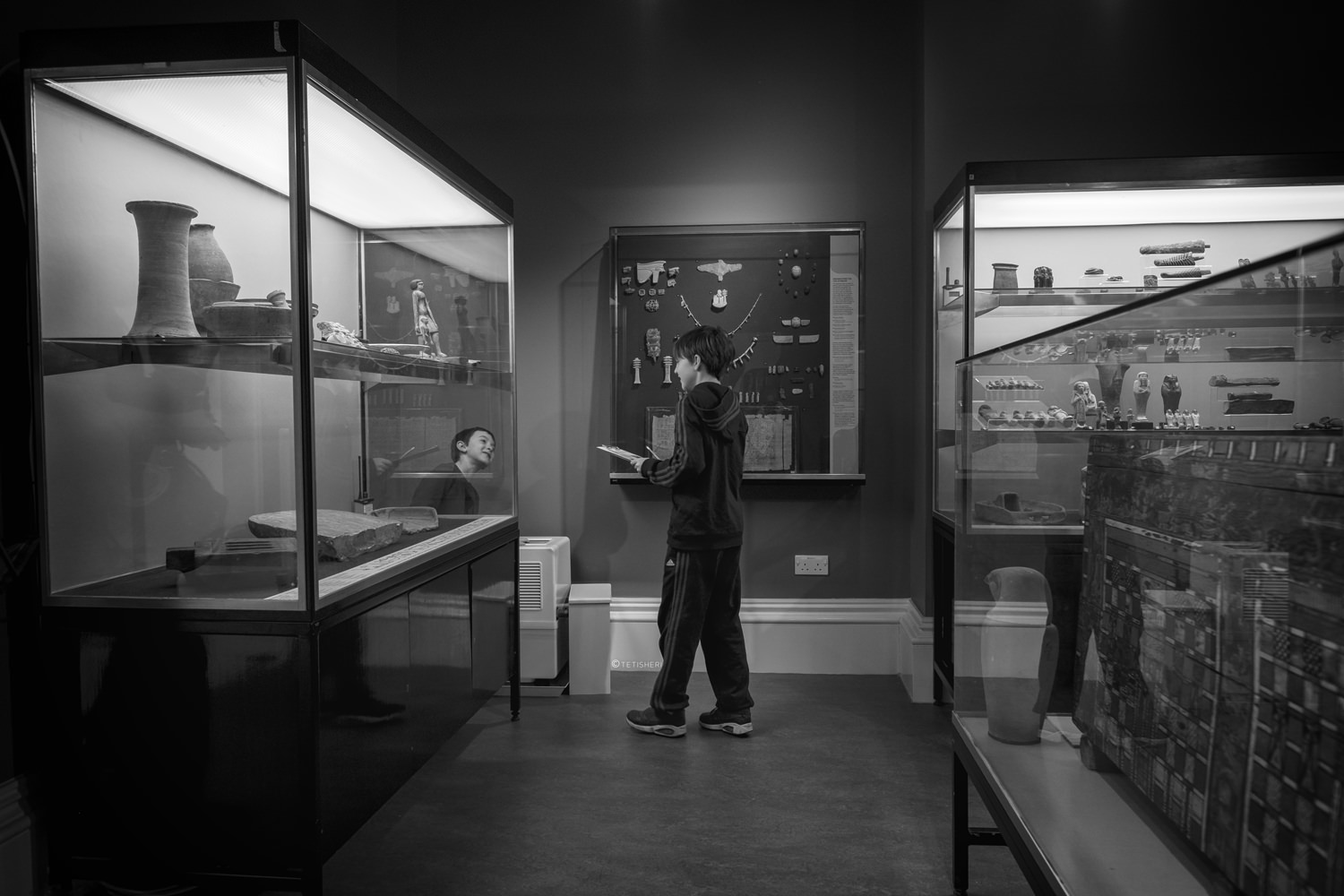 two boys in a museum gallery