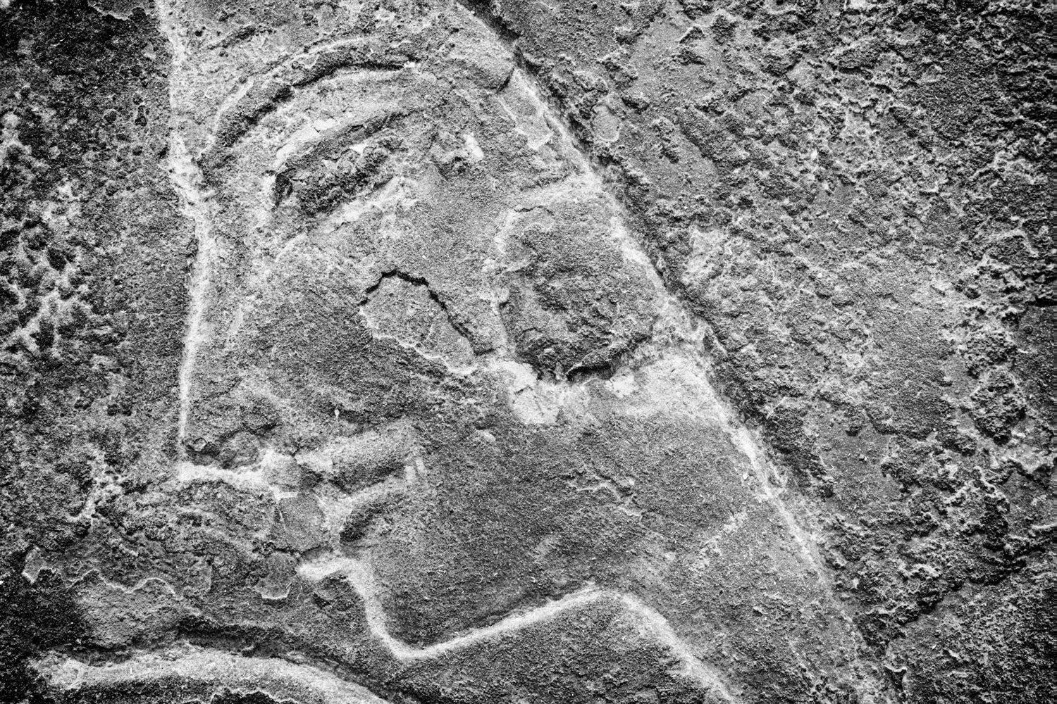 a classic egyptian human face on a statue of the ancient egyptian goddess hathor