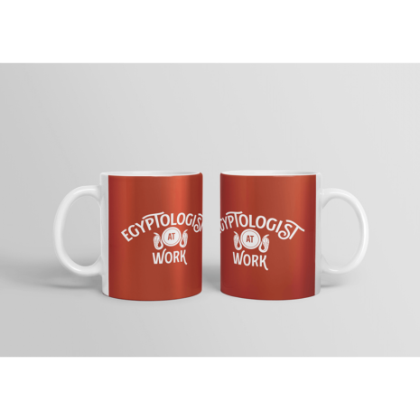 product image for the egyptologist at work red mug